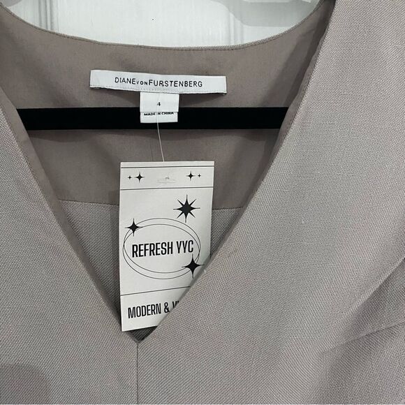 Diane Von Furstenburg Grey Viscose Mini Dress Womens Size 4 - Picture 3 of 8